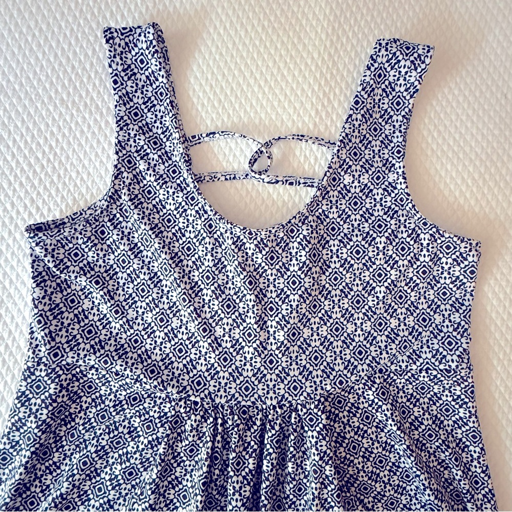 Apt. 9 Sleeveless Midi Dress Blue‎ White Patterned Size Small - Picture 3 of 9